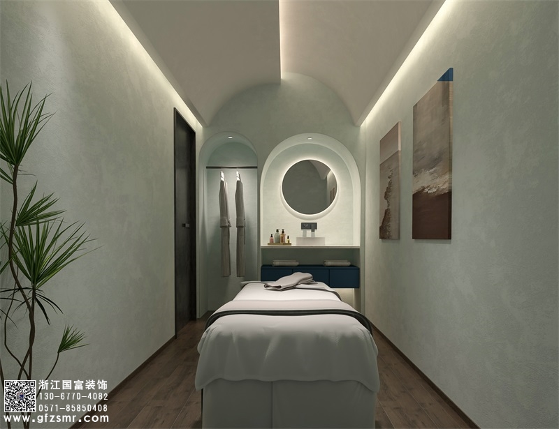 恭祝杭州余杭區美容院裝修設計開(kāi)工大吉